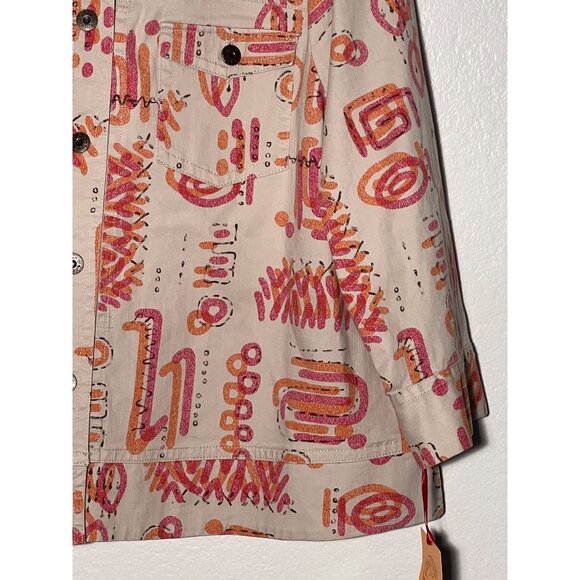 NWT Ruby Red Women's Jacket Size Large Cropped  Aztec Button Front Pocket - Picture 13 of 16